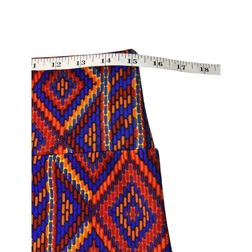 LuLaRoe Cassie Women's Burgundy & Royal Blue Skirt - Picture 6 of 8